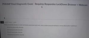 NR668 PMHNP Final Diagnostic Exam