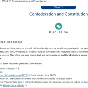 HIST405N Week 2: Confederation and Constitution