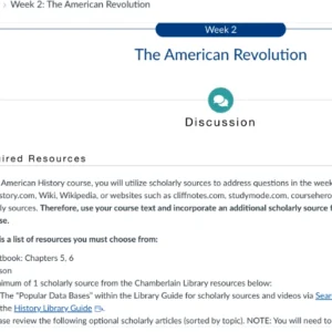 HIST405N Week 2: The American Revolution