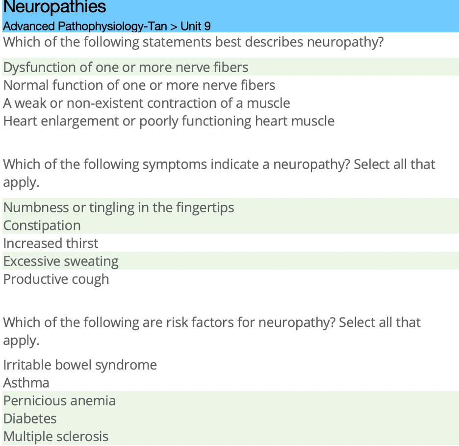 NR507 Week 7: CNS Sensory and Motor Disorders