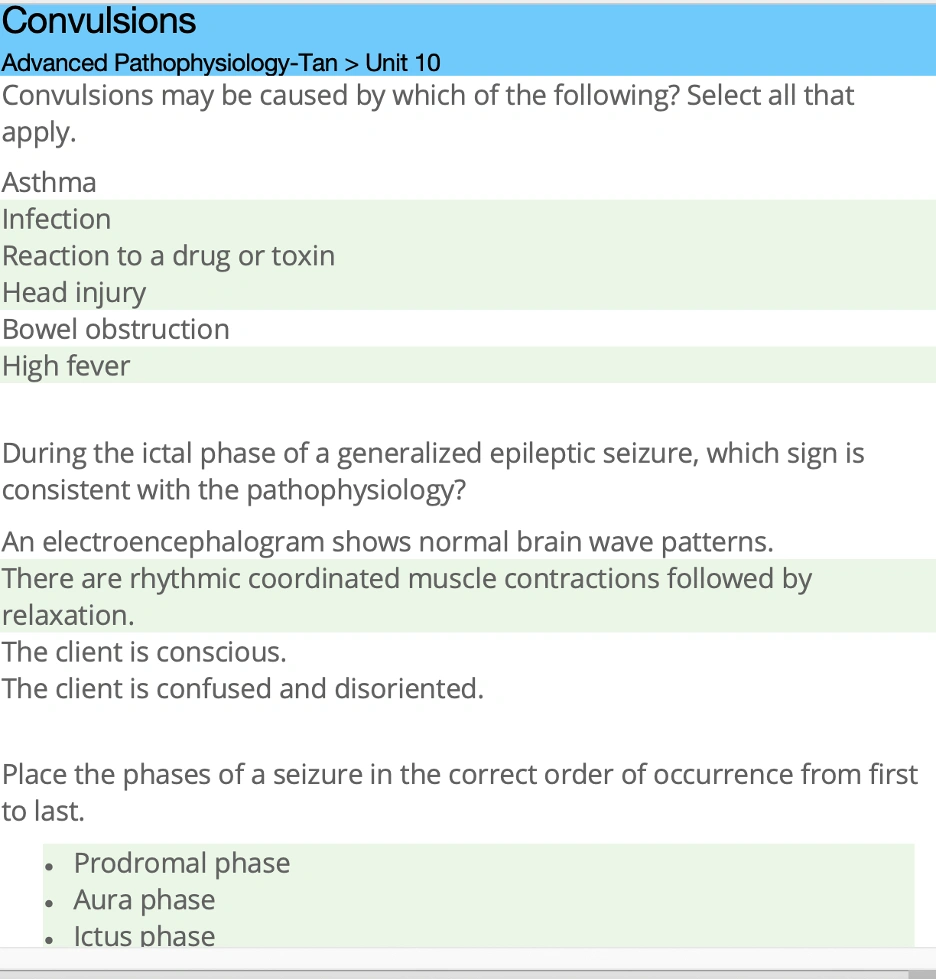 NR507 Week 8: CNS Brain Disorders