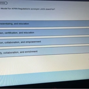 NR548 Week 2: Exam 1