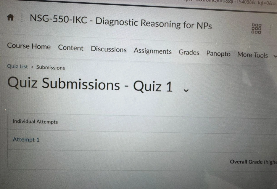 NSG-550 Quiz 1