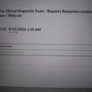 NR511 Week 2: FNP Pre-Clinical Diagnostic Exam
