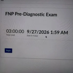 NR603 Week 4: FNP Pre-Diagnostic Exam